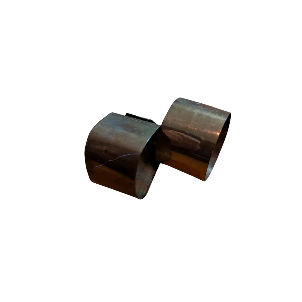 Vintage Colombian Copper Napkin Rings Pair – Pre-Columbian Design Handcrafted